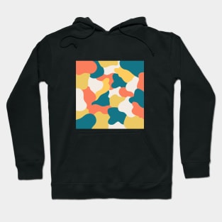 Colourful Blob Abstract Pattern in Yellow Cream Orange Blue Hoodie